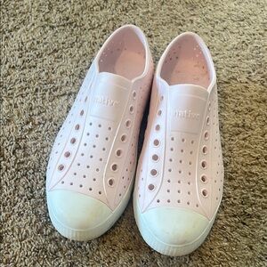 Native Pink and White Perforated Sneakers